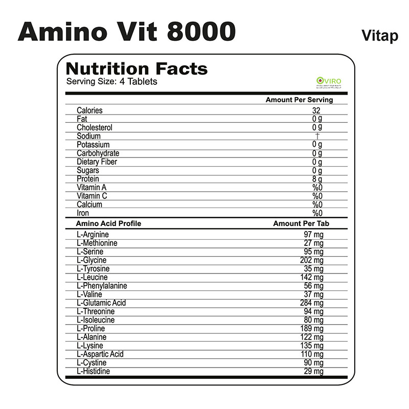 ویتاپی - قرص مکمل آمینو ویت 8000 ویتاپی - قرص مکمل آمینو ویت 8000